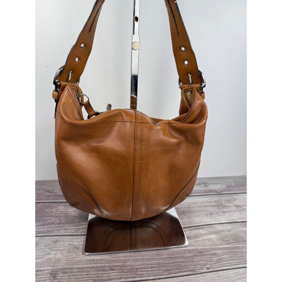 Vintage COACH 3651 Camel Brown Leather Shoulder Bag Retro Hobo Soho - Picture 2 of 16
